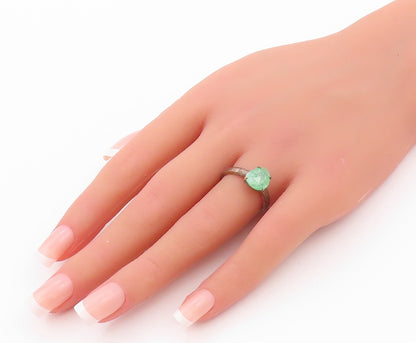 925 Sterling Silver Vintage Ring Minimalist Brutalist Gemstone  Sz 7  RG32365