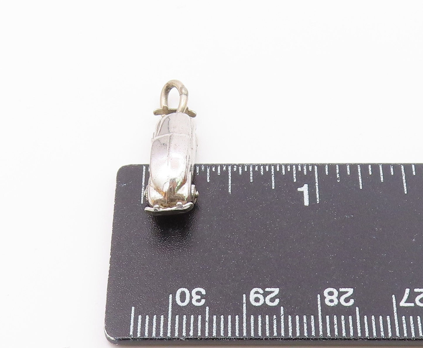 925 Sterling Silver  Vintage Shiny Smooth Petite Car Drop Pendant  PT16393
