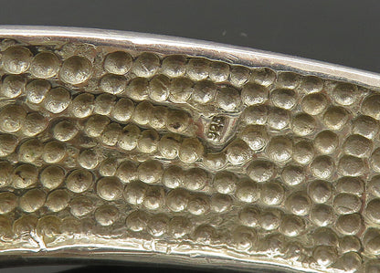 925 Sterling Silver  Vintage Shiny Floral Swirl Pattern Cuff Bracelet  BT8721