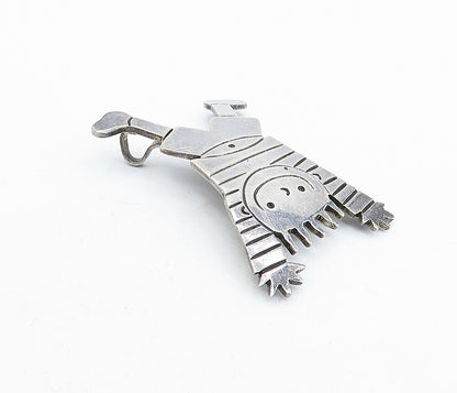 MEXICO 925 Sterling Silver  Vintage Shiny Jumping Child Brooch Pin  BP1548