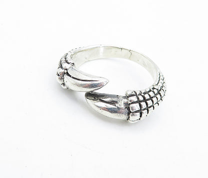 925 Sterling Silver  Vintage Shiny Bird Claw Bypass Band Ring Sz 13  RG5106