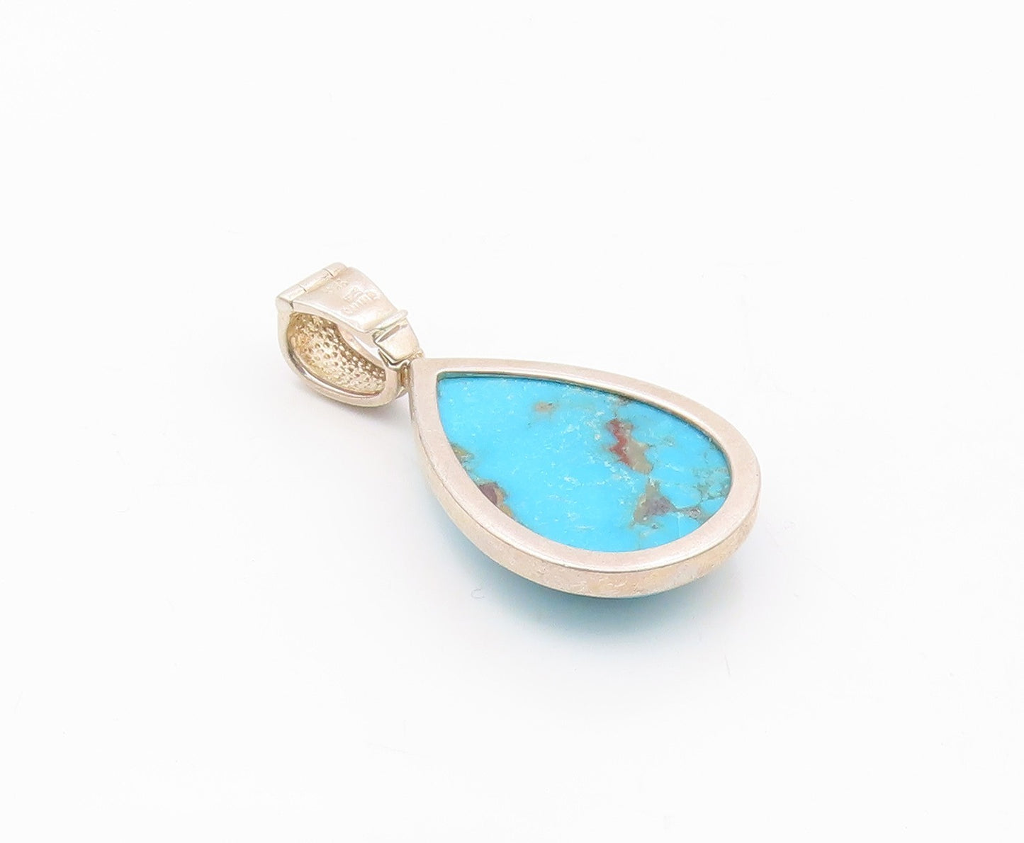WHITNEY KELLY 925 Silver  Vintage Pear Shaped Turquoise Drop Pendant  PT20193