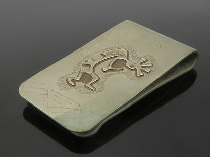 NAVAJO 925 Sterling Silver  Vintage Kokopelli Dancer Money Clip  TR2070