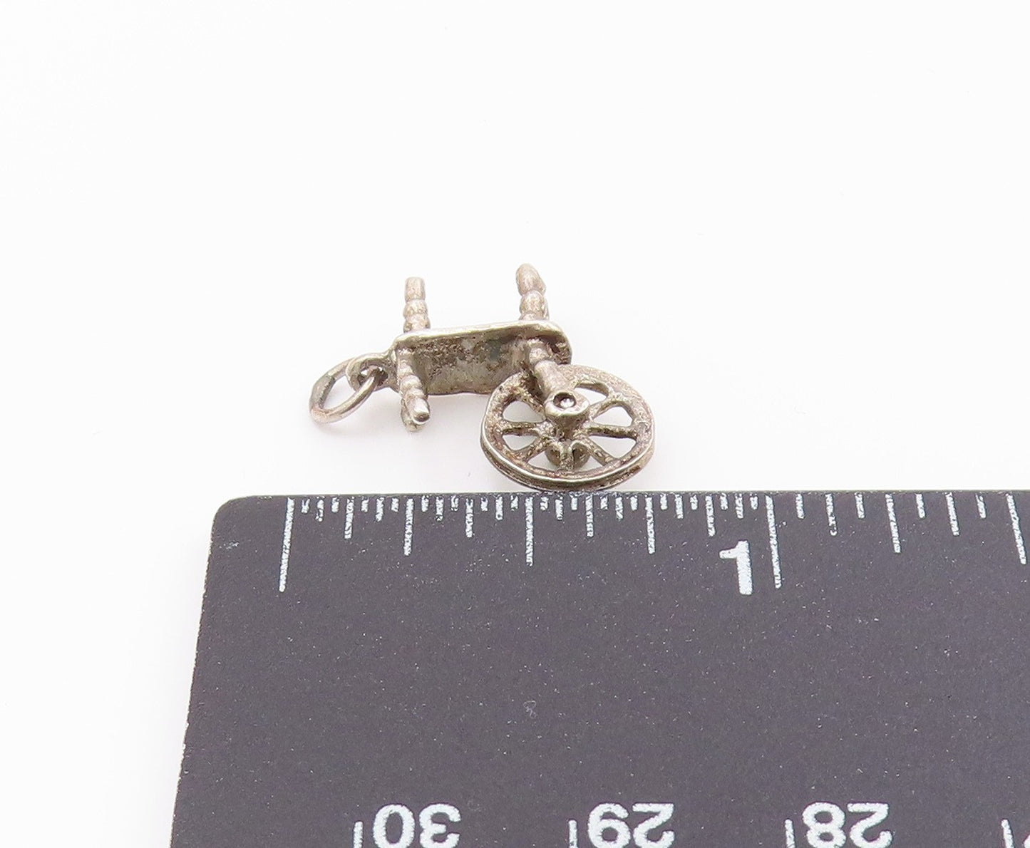 925 Sterling Silver  Vintage Old Fashioned Cotton Wheel Pendant  PT18403