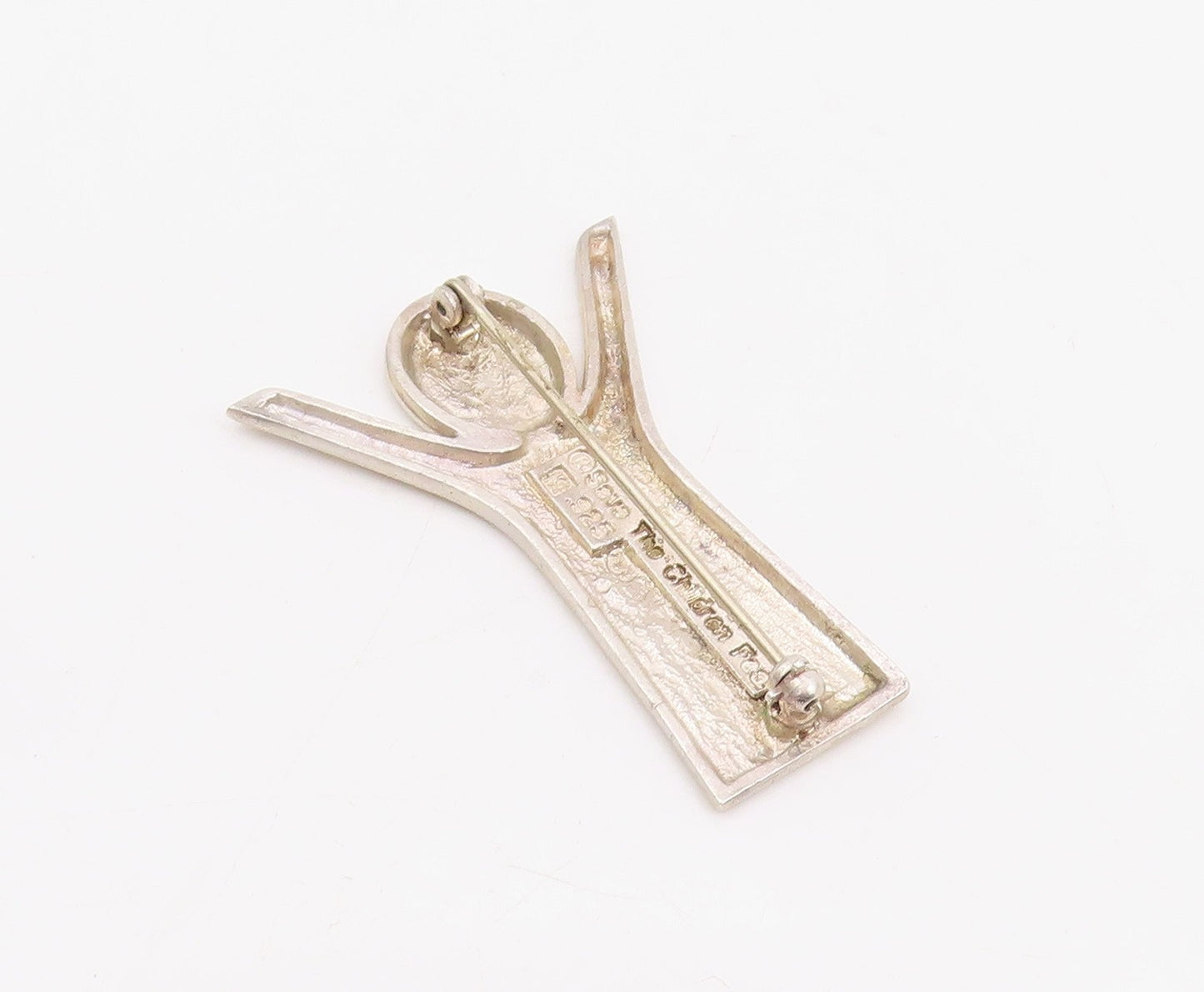 925 Sterling Silver Vintage Brooch Pin Classic Save The Children Symbol  BP12317