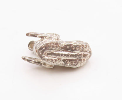 925 Sterling Silver  Vintage Shiny Winged Sneaker Shoe Pendant  PT15211