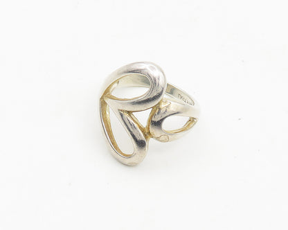 925 Sterling Silver  Vintage Shiny Open Love Heart Band Ring Sz 7  RG18448