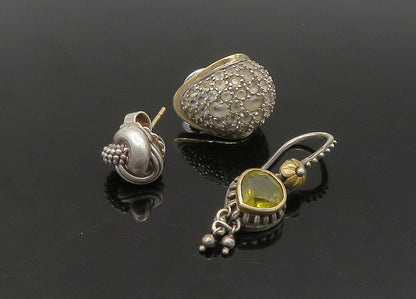 LAGOS HARDY BIXBY 925 Silver & 14K GOLD  Vintage 3 Pcs Single Earrings EG11243