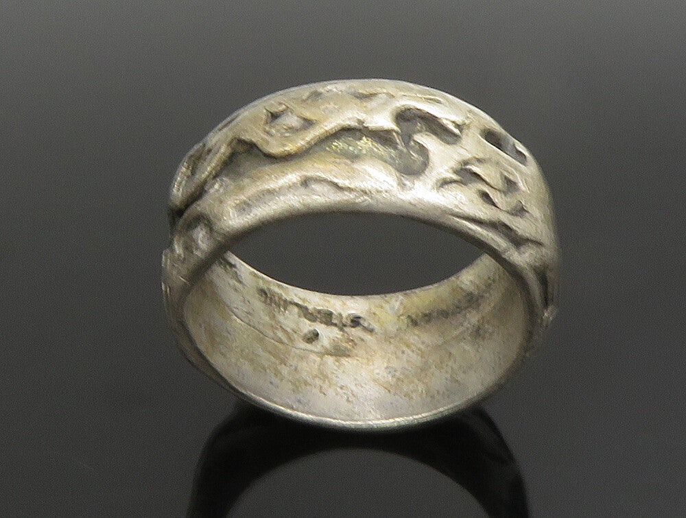 GUSTERMAN 925 Silver  Vintage Oxidized Modernist Band Ring Sz 10  RG24813