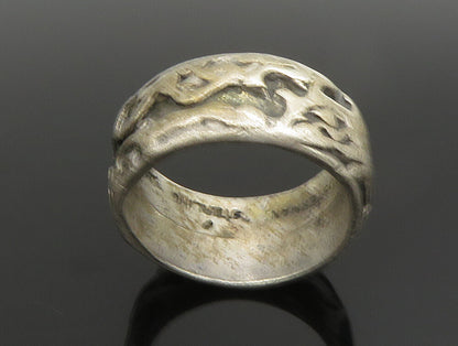 GUSTERMAN 925 Silver  Vintage Oxidized Modernist Band Ring Sz 10  RG24813