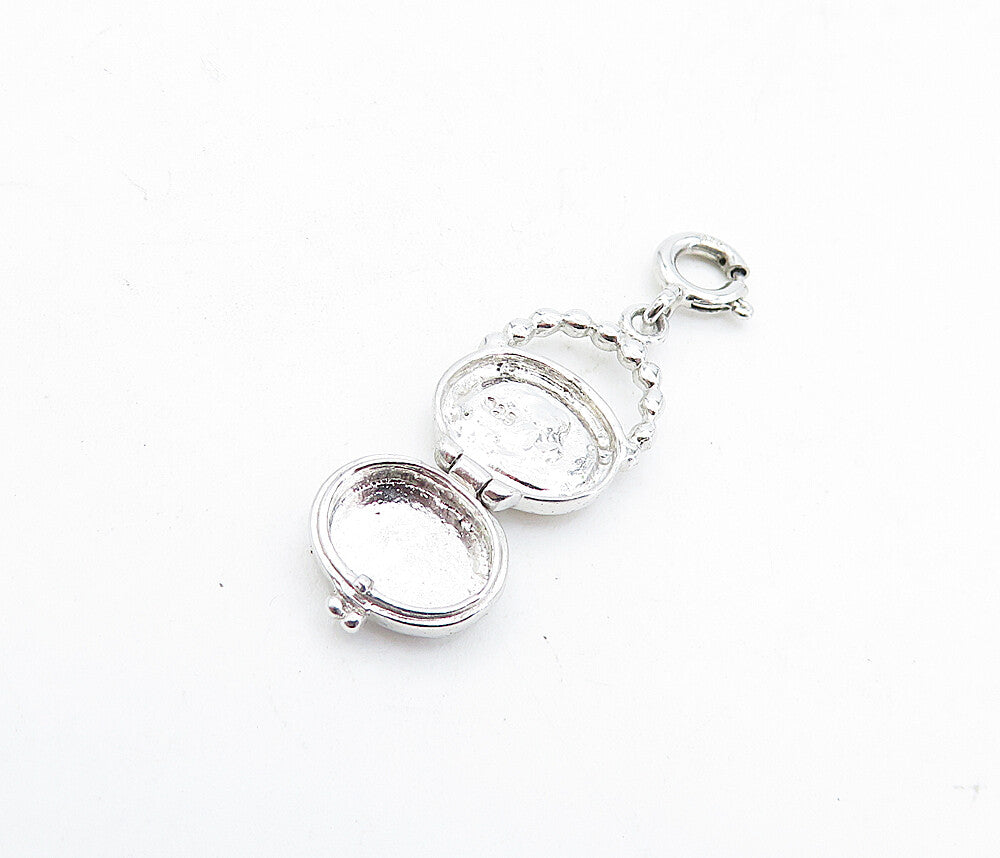 925 Sterling Silver Petite Enamel Coated Purse Locket Pendant (OPENS) PT3581