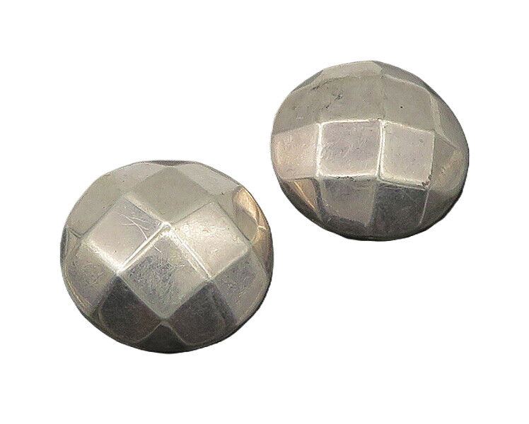 BAYANIHAN 925 Silver & 14K GOLD  Vintage Shiny Dome Drop Earrings  EG10527