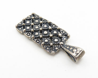 925 Sterling Silver  Vintage Oxidized Petite Floral Pattern Pendant  PT8205