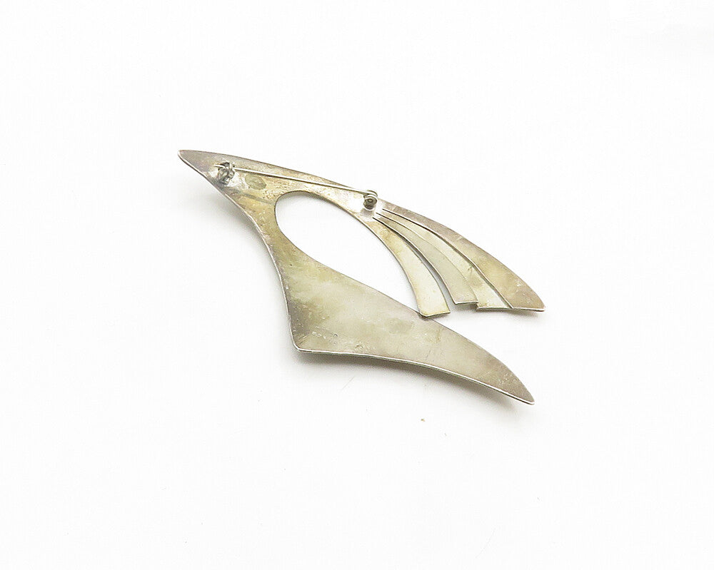 MEXICO 925 Sterling Silver  Vintage Modernist Designed Brooch Pin  BP7635