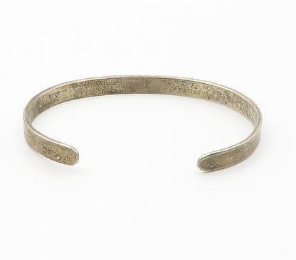 925 Sterling Silver  Vintage Peace Begins With A Smile Cuff Bracelet  BT5895
