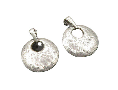 BARSE 925 Sterling Silver  Vintage Shiny Hammered Dangle Earrings  EG10731