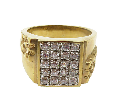 925 Sterling Silver  Cubic Zirconia Gold Plated Shiny Band Ring Sz 10  RG15428