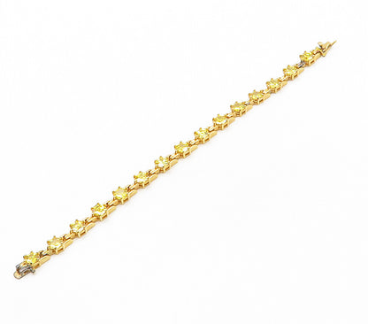 ROSS SIMON 925 Silver  Hexagon Topaz Shiny Gold Plated Chain Bracelet  BT6241