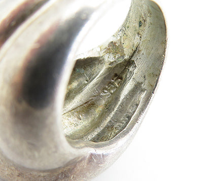 MEXICO 925 Silver  Vintage Dark Tone Fluted Bubble Band Ring Sz 6.5  RG6978