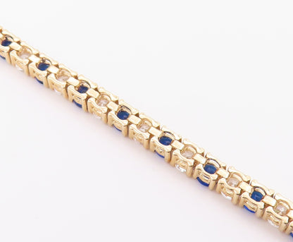 ROSS SIMON 925 Silver  Cubic Zirconia & Blue Topaz Chain Bracelet  BT5931