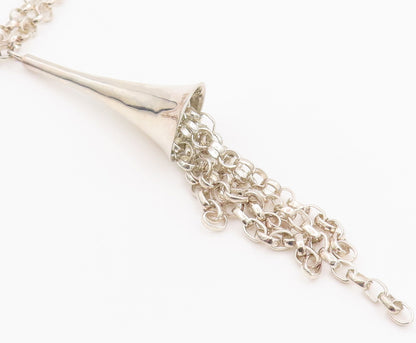 RLM STUDIO 925 Sterling Silver  Vintage Ring Chain Tassel Necklace  NE4183