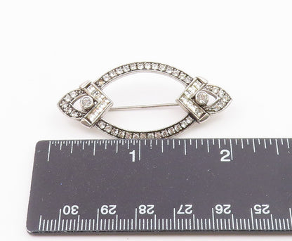 JENNA NICOLE 925 Sterling Silver  Vintage Cubic Zirconia Brooch Pin  BP8494