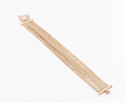 925 Sterling Silver Vintage Bracelet Classic Multi Strand Intricate Link BT11716