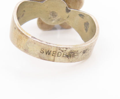 925 Sterling Silver Vintage Ring SWEDEN Geometric Cylinder Cluster Sz 6 RG34693