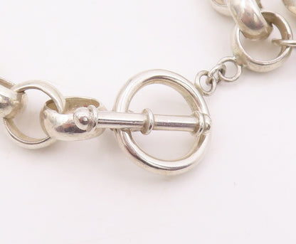 925 Sterling Silver Vintage Necklace Interlocking Circle With Love Heart  NE4775