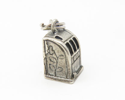 925 Sterling Silver  Vintage Petite Slot Machine Las Vegas Pendant  PT8911