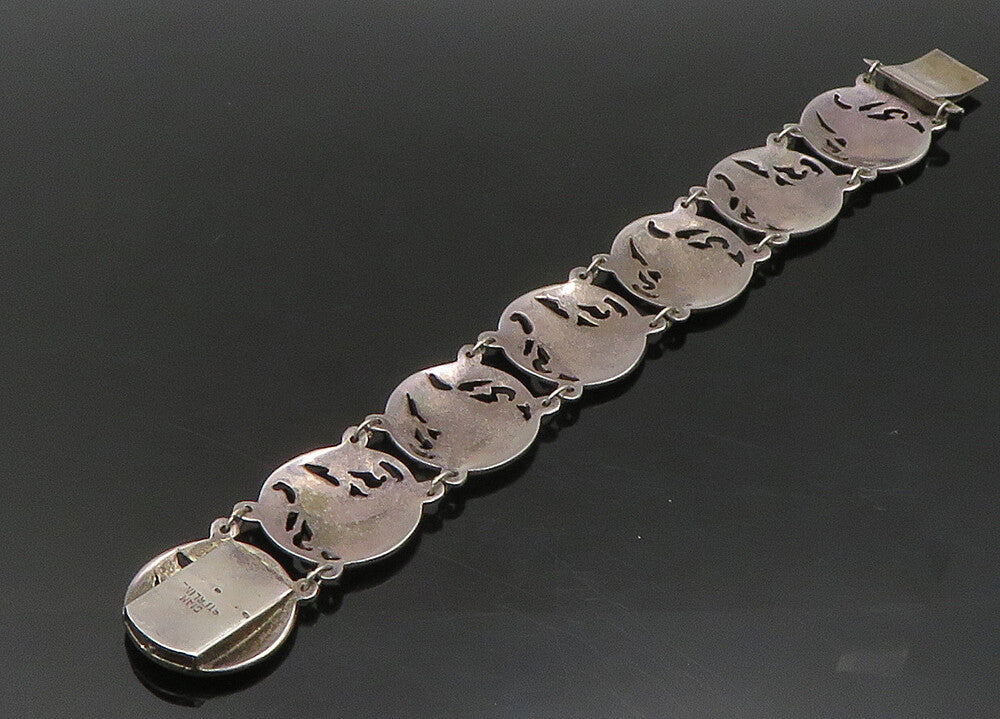 SIAM 925 Sterling Silver  Vintage Enamel Dancer Round Chain Bracelet  BT8997