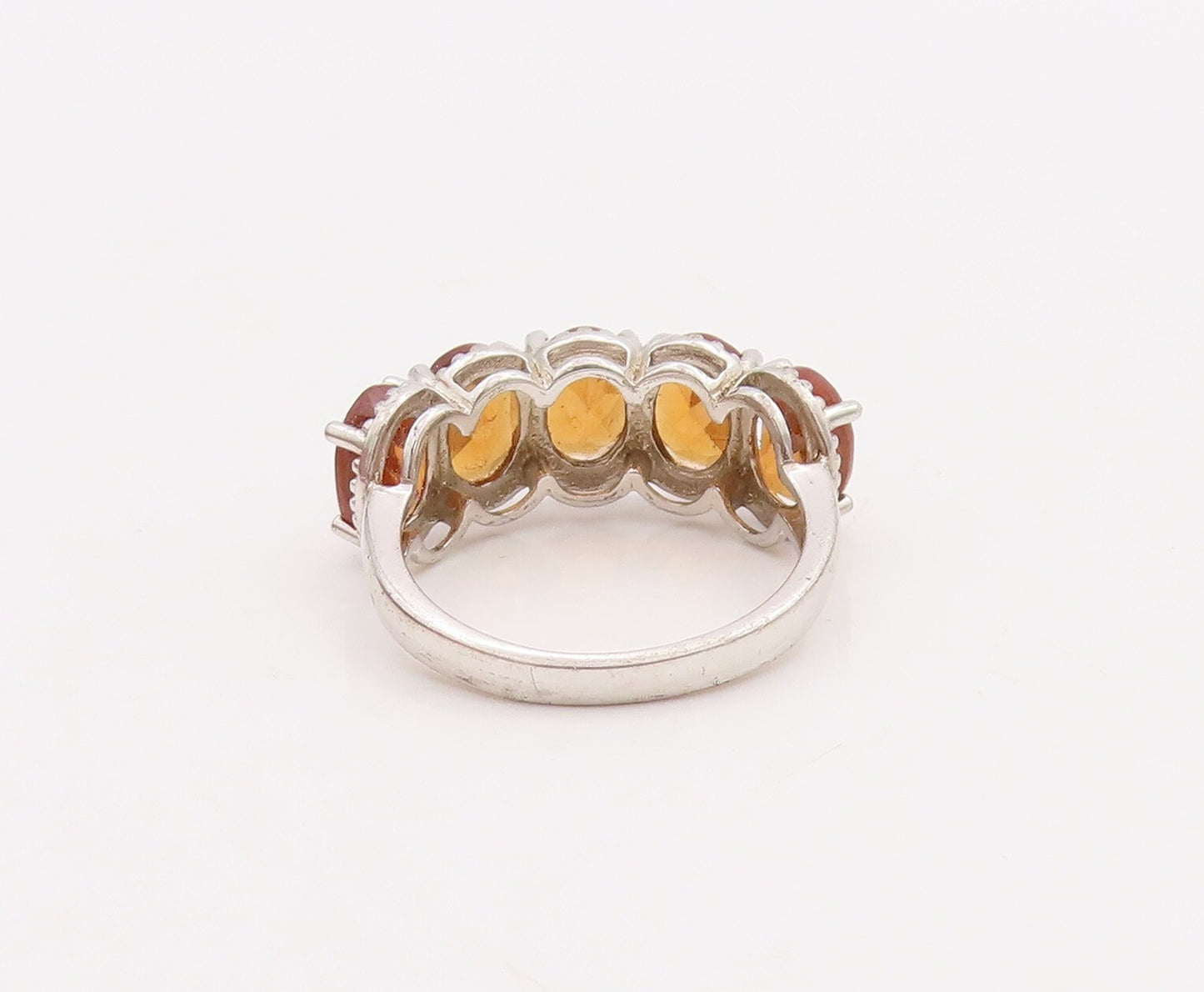 925 Sterling Silver Vintage Ring Minimalist Oval Cut Citrine Band  Sz 6  RG28864