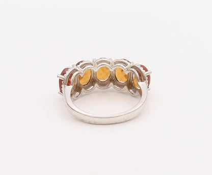 925 Sterling Silver Vintage Ring Minimalist Oval Cut Citrine Band  Sz 6  RG28864