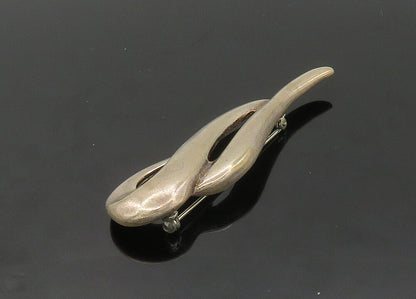 925 Sterling Silver  Vintage Shiny Smooth Swirl Brooch Pin  BP8591