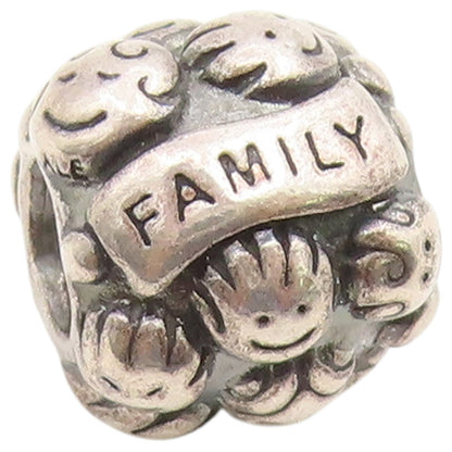 925 Sterling Silver Vintage Pendant PANDORA  Love & Family Faces Bead  PT26620