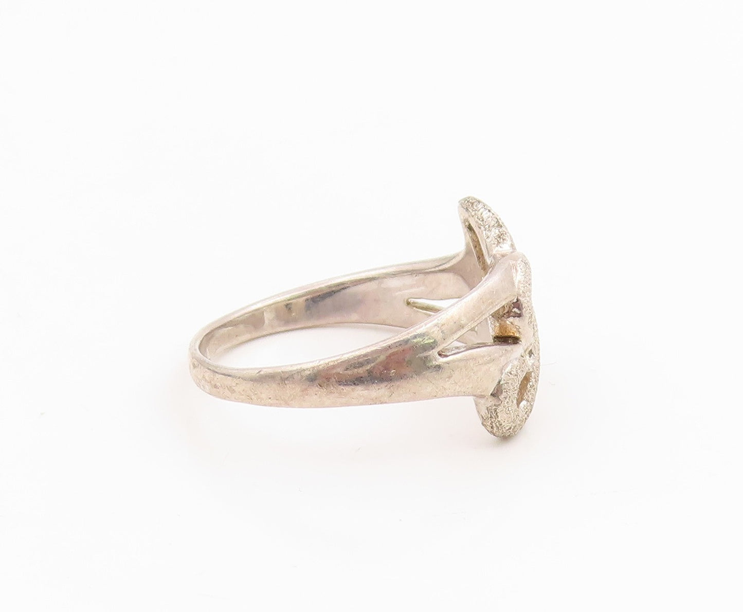 925 Sterling Silver Vintage Ring Modernist Letter A Initial Band  Sz 7  RG35800