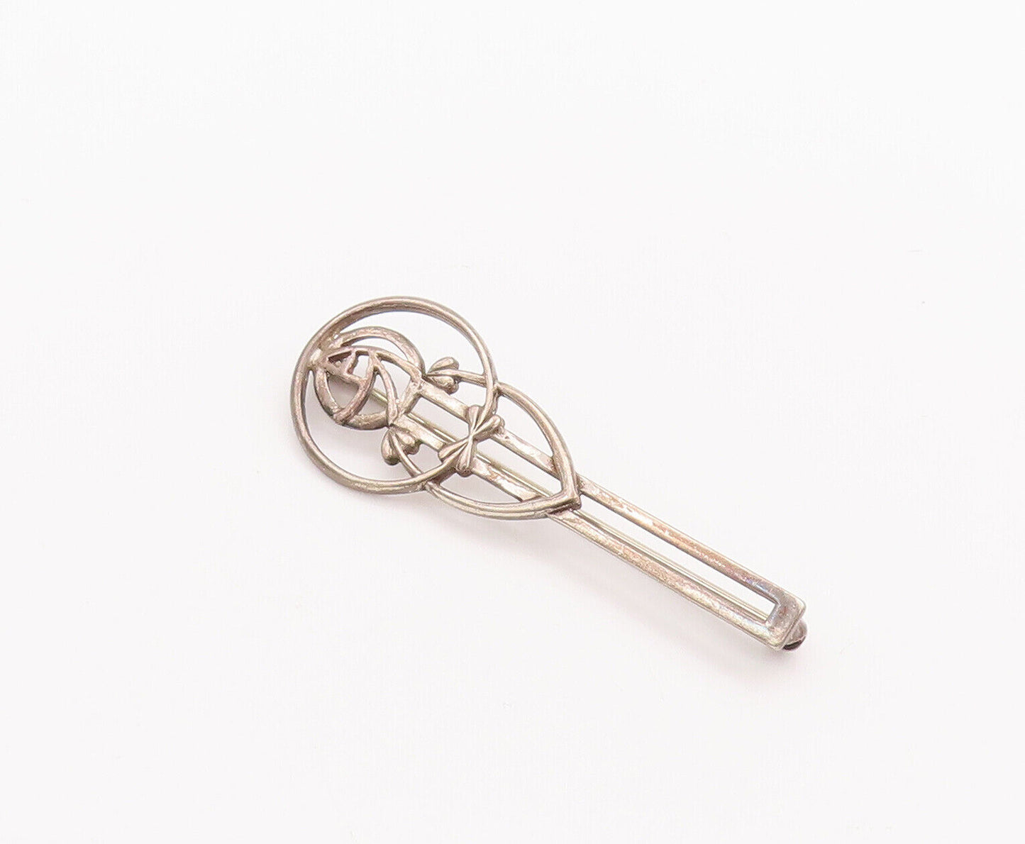 925 Sterling Silver Vintage Brooch Pin EUROPE Designer Cutout Carved  BP10804