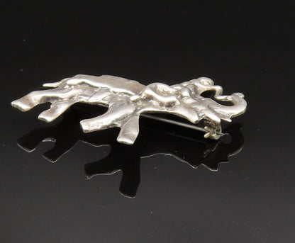 925 Sterling Silver  Vintage Man Riding Elephant Brooch Pin  BP9631
