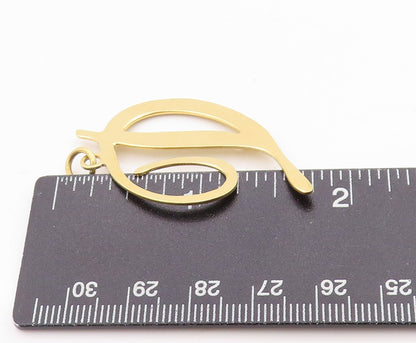 925 Sterling Silver Vintage Pendant Gold Plated calligraphed Alphabet D PT24608