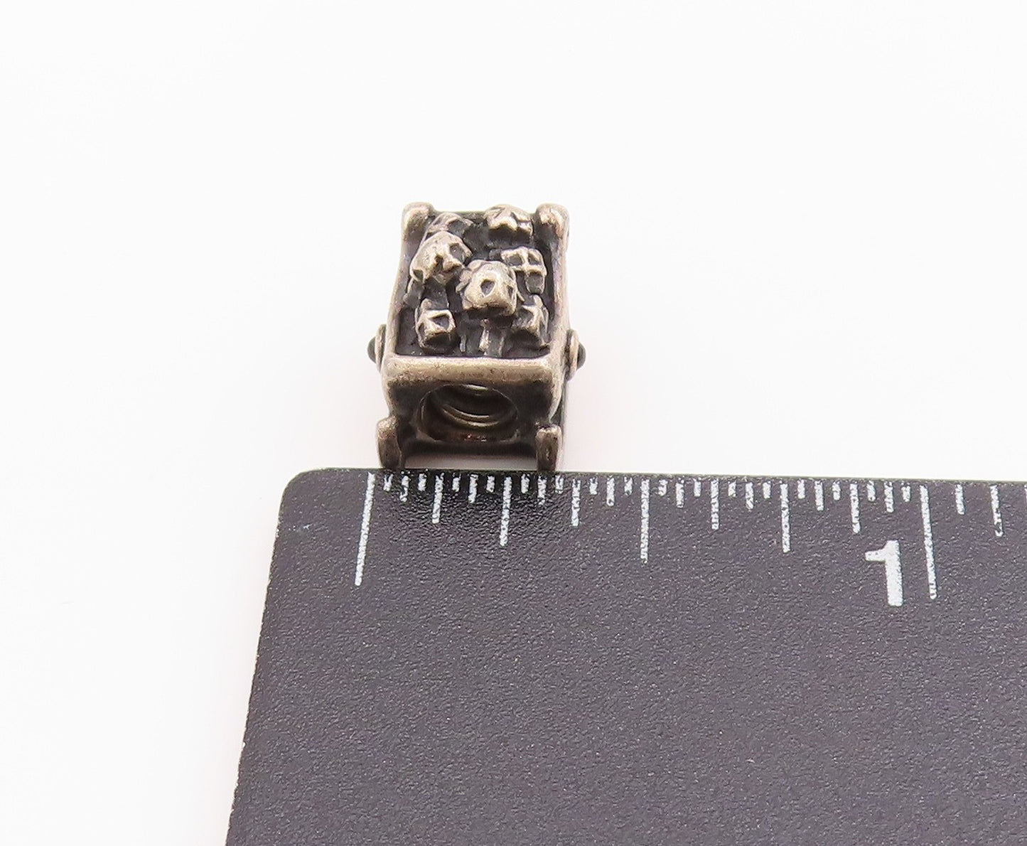 925 Sterling Silver Vintage Pendant PANDORA Garnet Jolly Sleigh Charm  PT24950