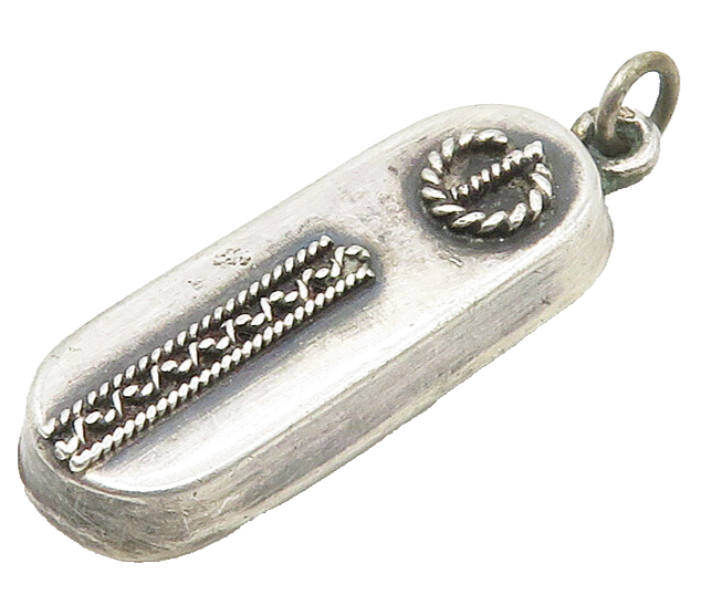925 Sterling Silver  Vintage Dark Tone Swirl Twist Hollow Pendant  PT12139