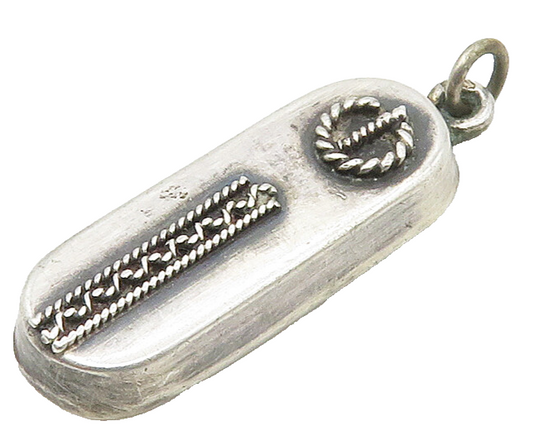 925 Sterling Silver  Vintage Dark Tone Swirl Twist Hollow Pendant  PT12139