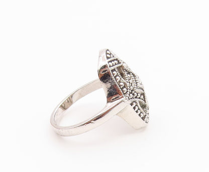 925 Sterling Silver Vintage Ring Classic Geometric Shield Band  Sz 6.5  RG36811