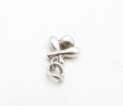 925 Sterling Silver  Vintage Petite Shiny Bowling Ball & Pins Pendant  PT6941