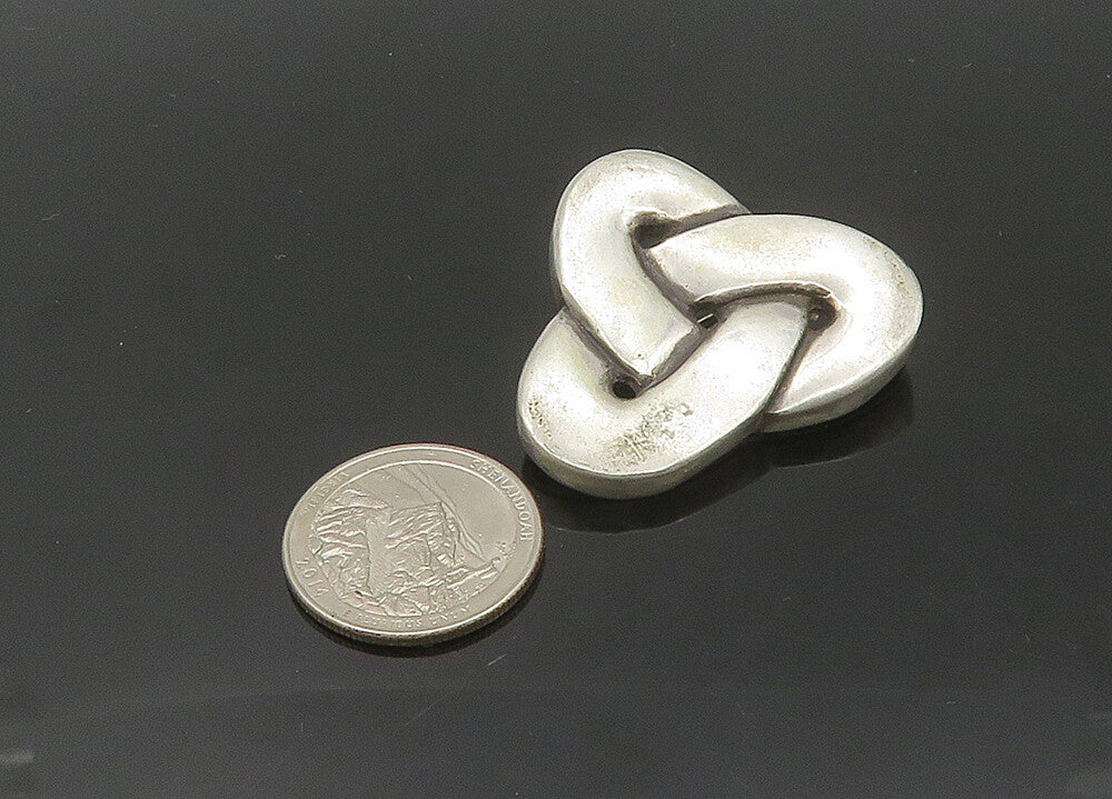 925 Sterling Silver  Vintage Celtic Knot Smooth Shiny Brooch Pin  BP8220
