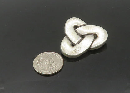 925 Sterling Silver  Vintage Celtic Knot Smooth Shiny Brooch Pin  BP8220