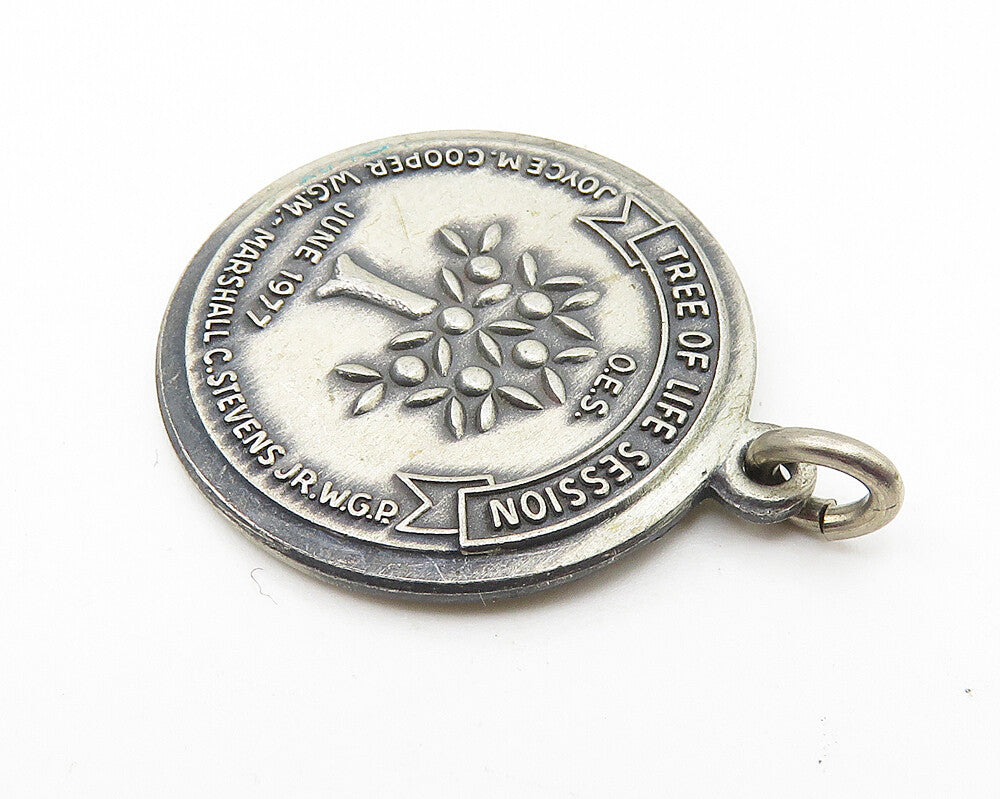 BBCO 925 Sterling Silver  Vintage Oxidized Tree Of Life Session Pendant PT8333