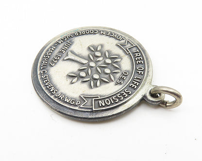 BBCO 925 Sterling Silver  Vintage Oxidized Tree Of Life Session Pendant PT8333
