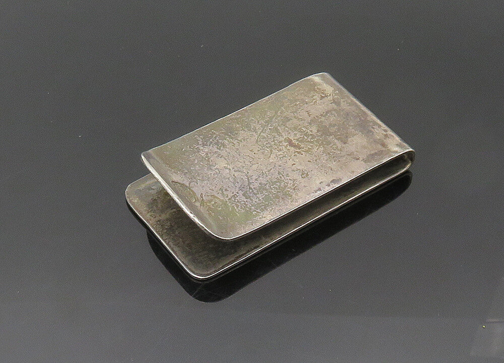 CHASE MEXICO 925 Sterling Silver Vintage Stamped Letter Motif Money Clip  TR2855