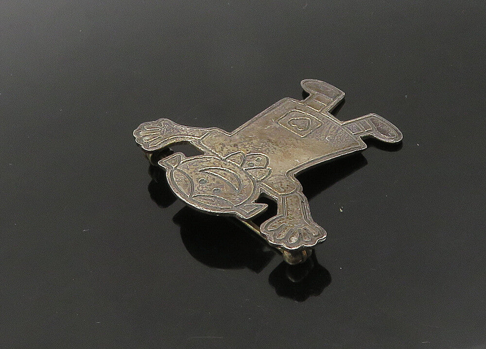 MEXICO 925 Sterling Silver  Vintage Happy Little Girl Brooch Pin  BP8489